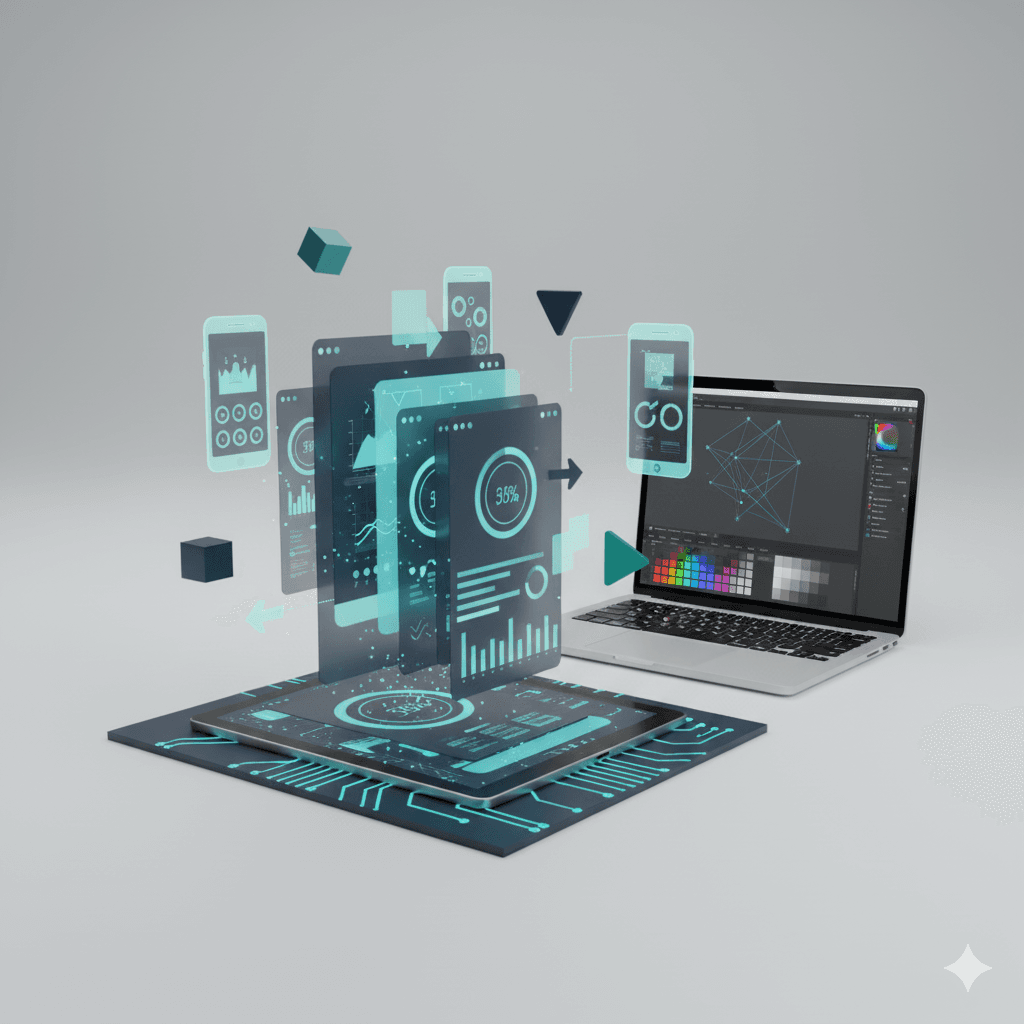 Data chart on a laptop